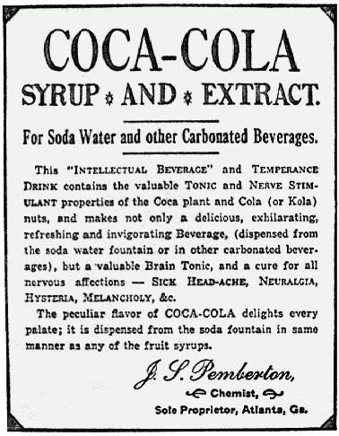 coca cola ad 1886