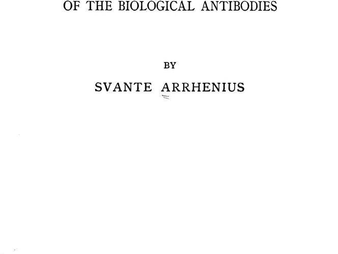 1907. Ο Arrhenius εκδίδει το βιβλίο του 